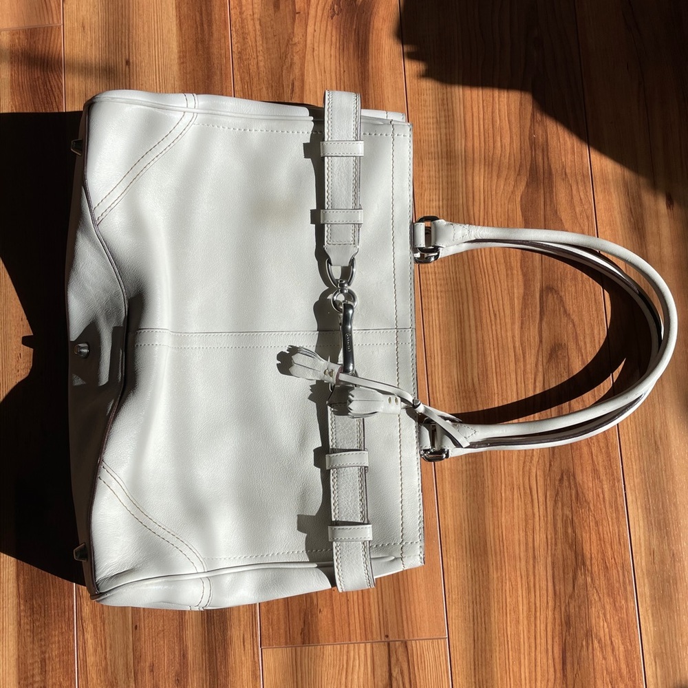Coach handbag - cream with contrast stitching